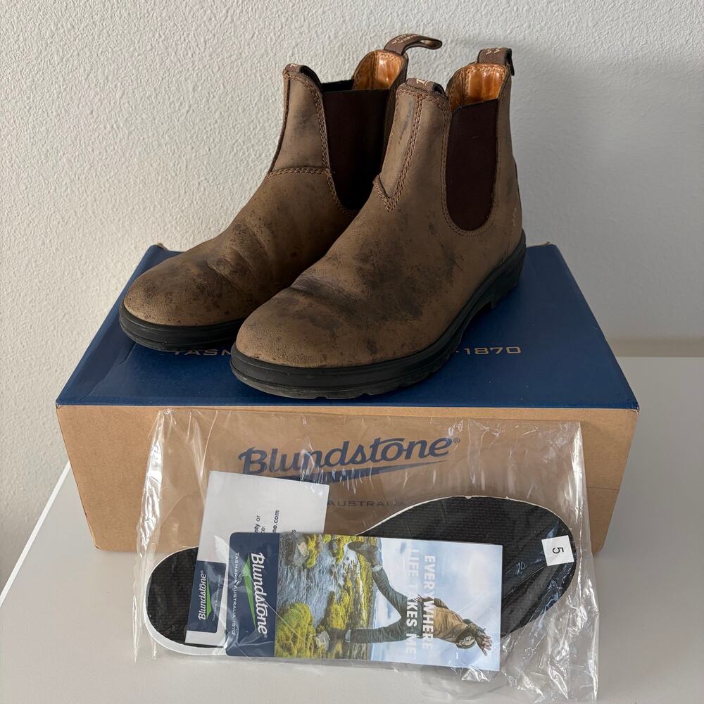 Blundstone Rustic Brown Leather Chelsea Boots (AU 5)